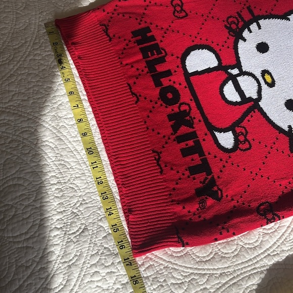 NWT Sanrio Hello Kitty Sweater Pullover XS Long Sleeve Red Bows Retro 70's 80's - Picture 13 of 17